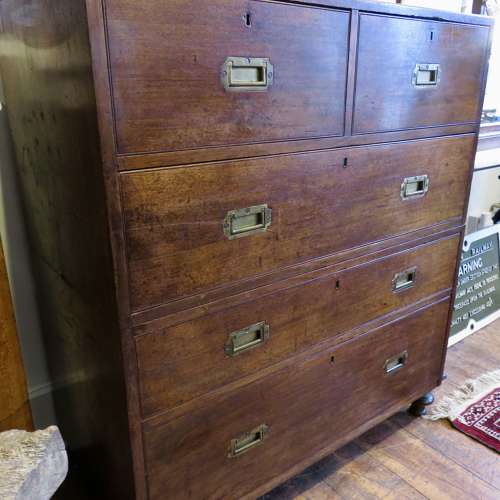 A very fine regency mahogany campaign chest