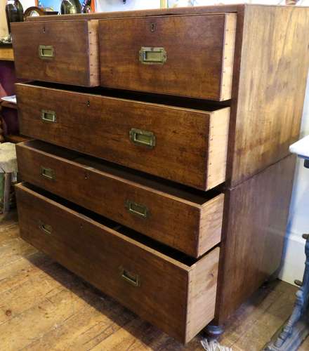 A very fine regency mahogany campaign chest