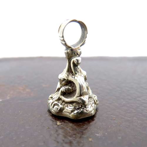 19thC Watch Chain Fob, unengraved stone