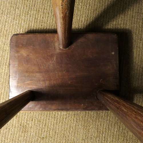 19thC Pine and Beech tripod stool