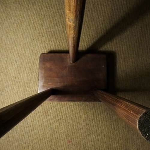 19thC Pine and Beech tripod stool