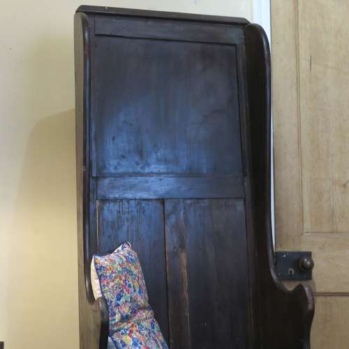 19thC single seat high back settle