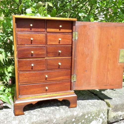 Georgian table top campaign chest of drawers