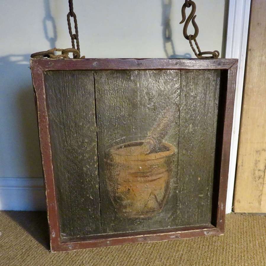 Early 19thC hand painted apothecary hanging sign
