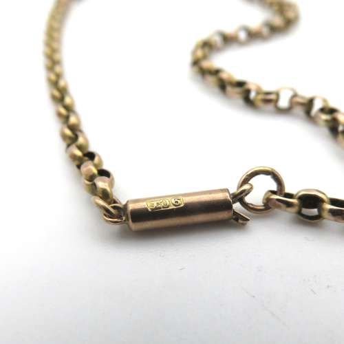 9ct gold chain necklace with barrel clasp 18”