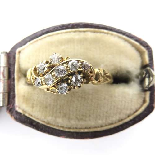 18ct Gold and Diamond cross-over ring Size J