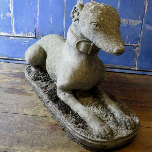 Garden figure of a whippet, greyhound or saluki