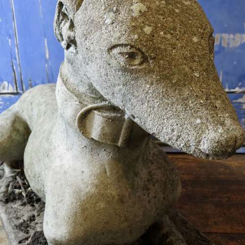 Garden figure of a whippet, greyhound or saluki