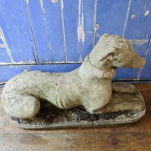 Garden figure of a whippet, greyhound or saluki