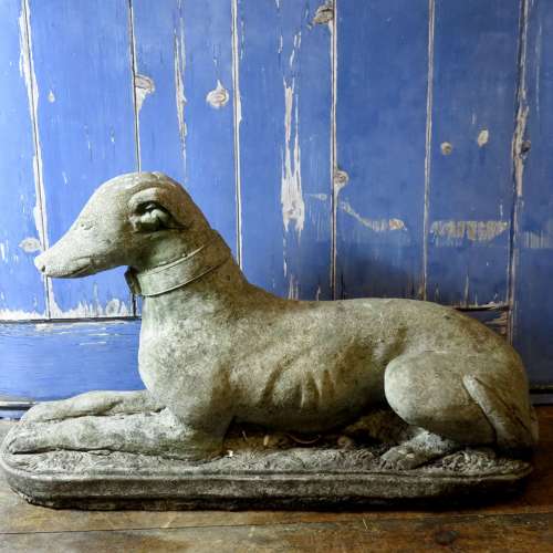 Garden figure of a whippet, greyhound or saluki