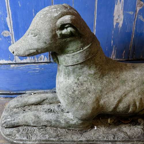 Garden figure of a whippet, greyhound or saluki