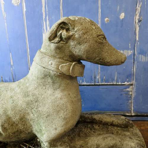 Garden figure of a whippet, greyhound or saluki