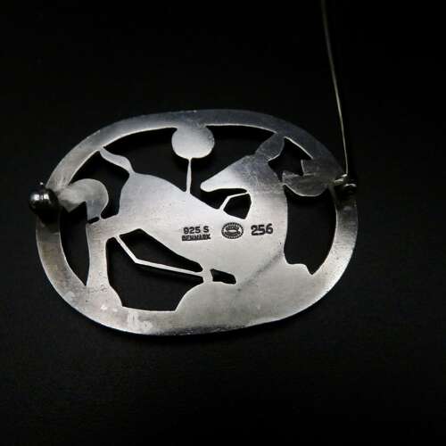 Georg Jensen sterling silver kneeling deer brooch