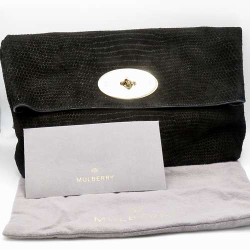 Mulberry Oversized Clemmie Clutch Reptile Print  - FREE UK DELIVERY