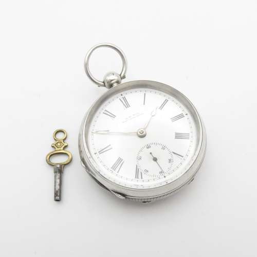 19thC key wound Silver pocket watch by American Waltham Watch Co