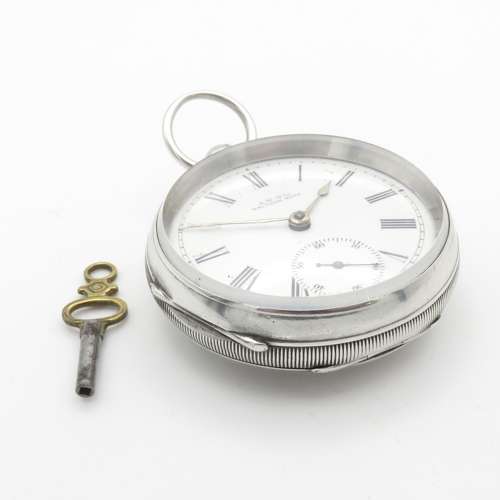 19thC key wound Silver pocket watch by American Waltham Watch Co