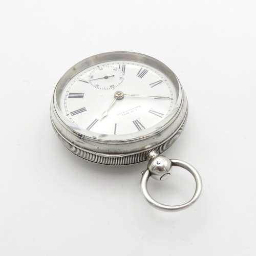 19thC key wound Silver pocket watch by American Waltham Watch Co