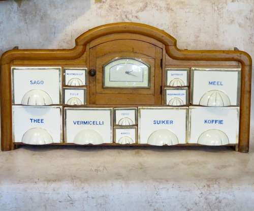 Kitchen spice cabinet, with clock