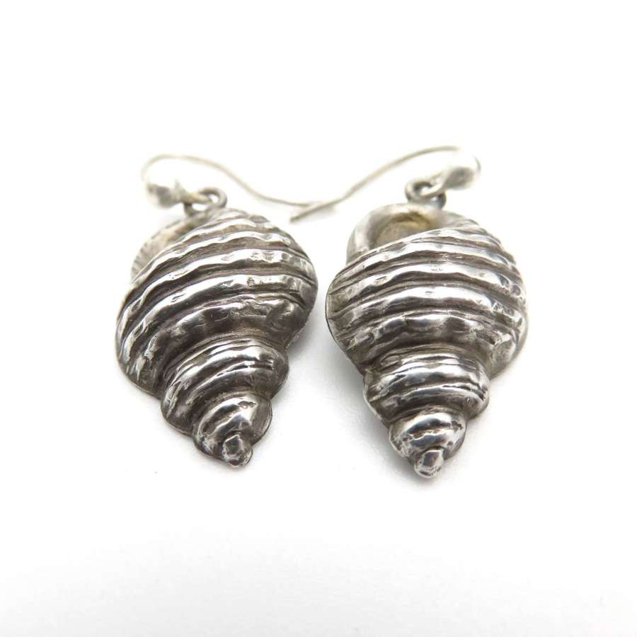 Shell Earrings on &lsquo;shepherds crook&rsquo; wires - FREE UK DELIVERY!