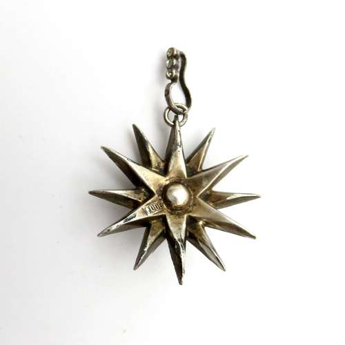 Edwardian paste and silver starburst pendant - FREE UK DELIVERY