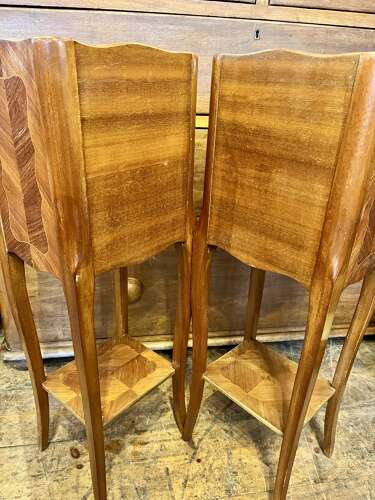 A pair of very small French bedside cabinets