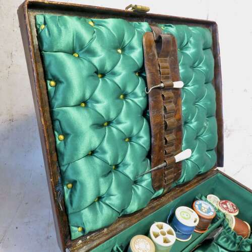 19th century leather sewing case
