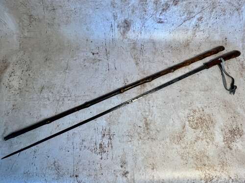 19th century bamboo cane sword stick