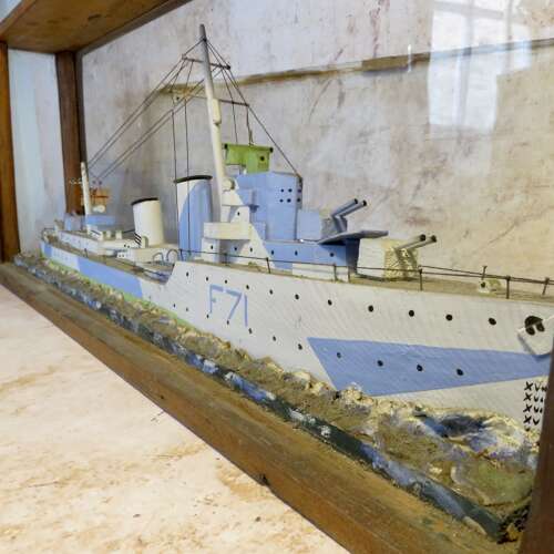 Cased model frigate