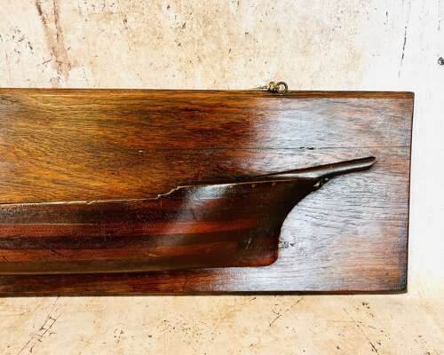 A mahogany half hull for 'Lochee'
