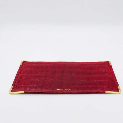 Asprey London red crocodile skin and 9ct gold luxury wallet