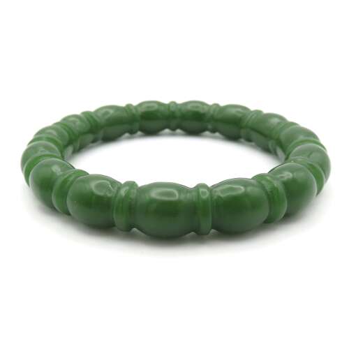 Green Jade Beaded-Effect Bangle
