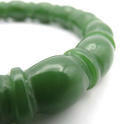 Green Jade Beaded-Effect Bangle