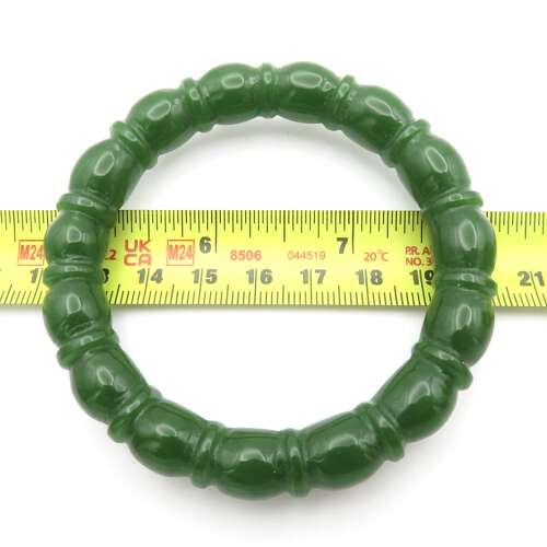 Green Jade Beaded-Effect Bangle