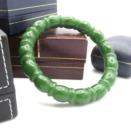 Green Jade Beaded-Effect Bangle