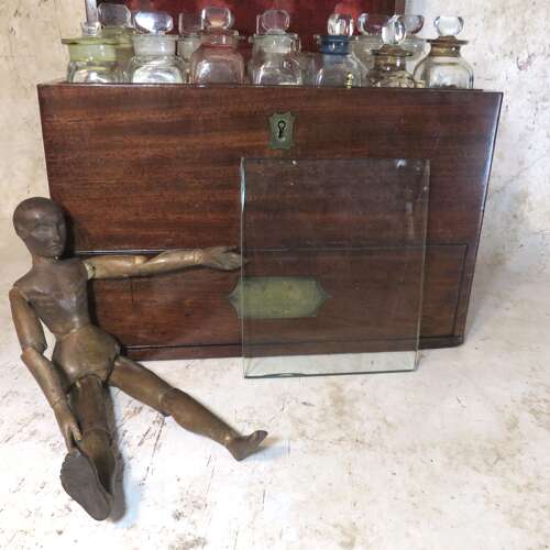 Victorian medical apothecary chest and contents