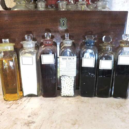 Victorian medical apothecary chest and contents