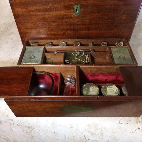 Victorian medical apothecary chest and contents