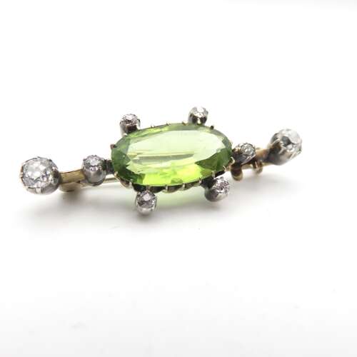 Fine Diamond and Peridot brooch