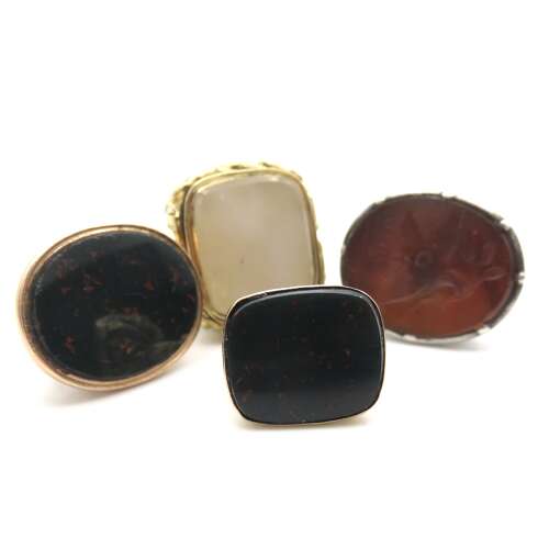 Large gilt fob with chalcedony