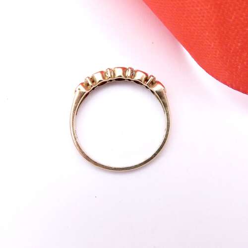 9ct gold, ruby and diamond ring, Size O
