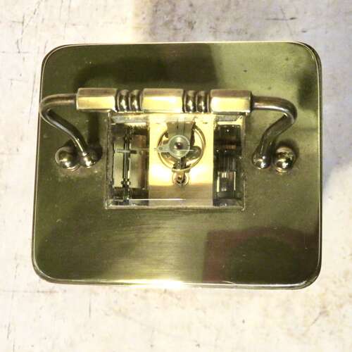 20thC brass carriage alarm clock by Mathew Norman