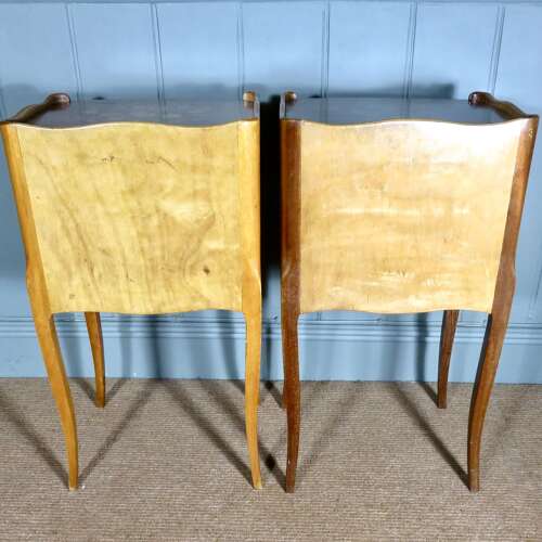 Pair of 20th Century French Kingwood & Marquetry Bedside Chests