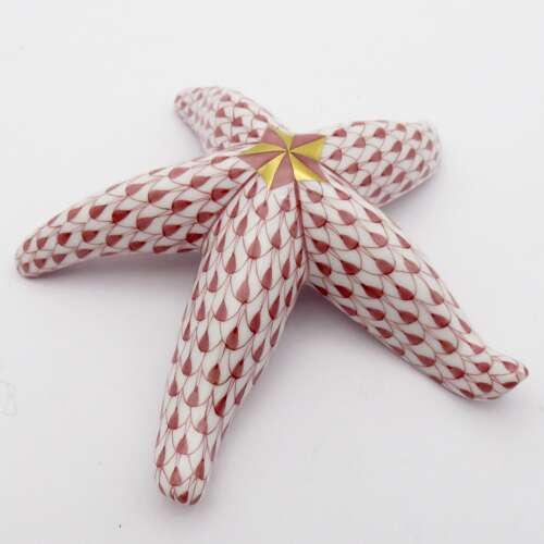 Pair of Herend porcelain Starfish, Fishnet pattern 20thC