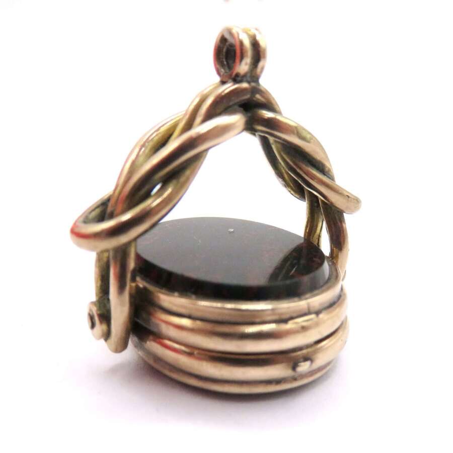 Gold Carnelian & Bloodstone fob photo locket