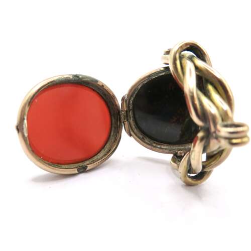 Gold Carnelian & Bloodstone fob photo locket