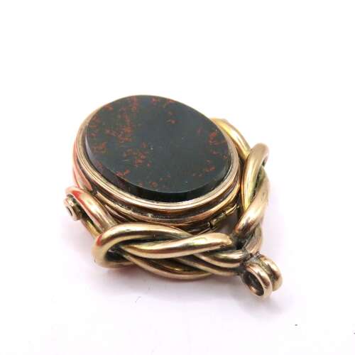 Gold Carnelian & Bloodstone fob photo locket