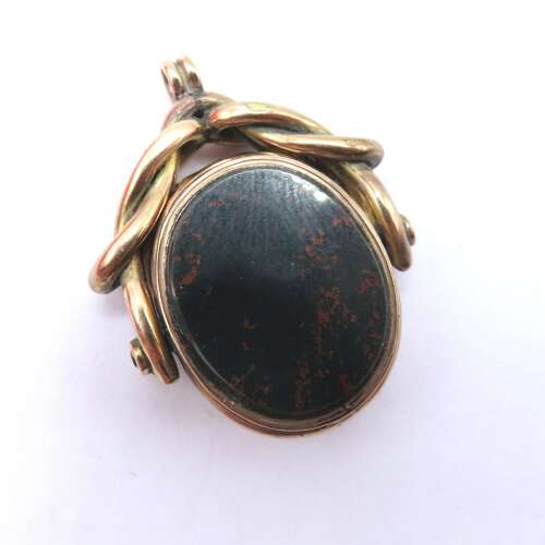 Gold Carnelian & Bloodstone fob photo locket