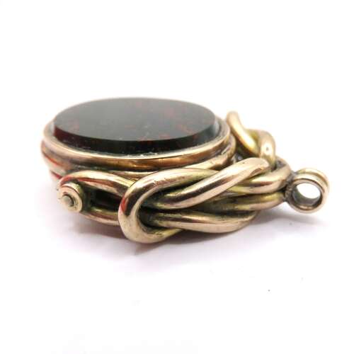Gold Carnelian & Bloodstone fob photo locket