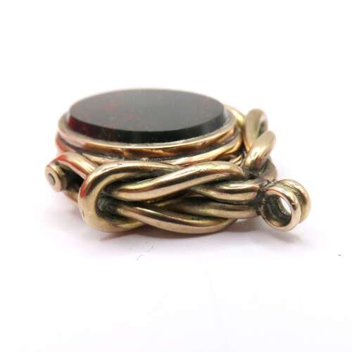 Gold Carnelian & Bloodstone fob photo locket