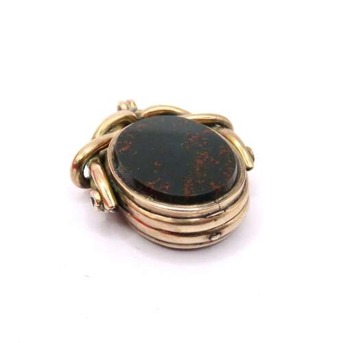 Gold Carnelian & Bloodstone fob photo locket
